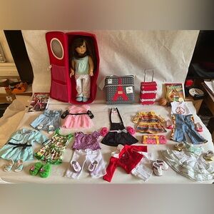American Girl GRACE Doll in Case with Travel Accessories and multiple Outfits